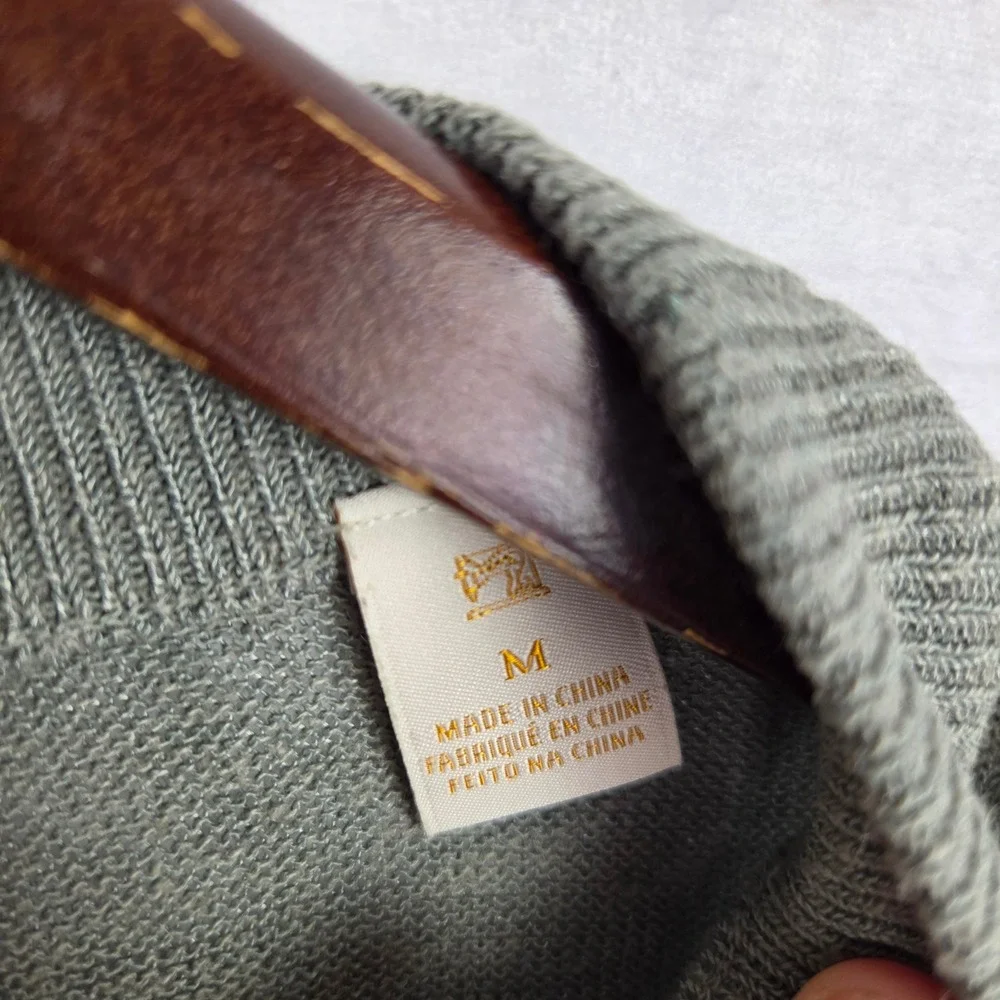 Scotch & Soda Knit Sweater Mens Medium Grey Striped Short Sleeve Linen Blend